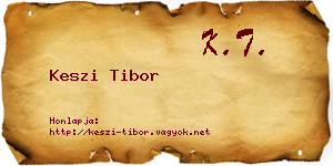 Keszi Tibor névjegykártya